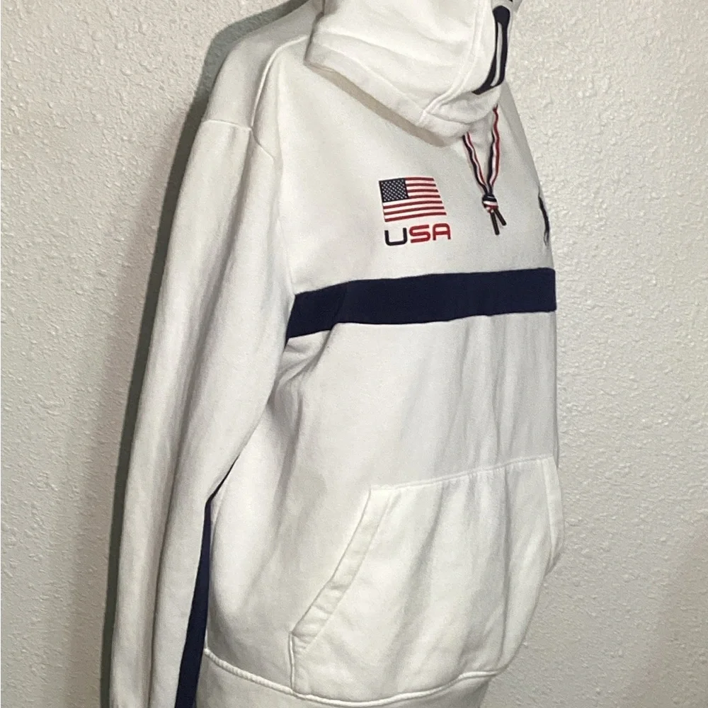 Polo by Ralph Lauren White Hoodie with USA Flag size large
